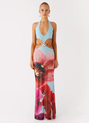 Time To Dance Maxi Dress Turquoise Bloom