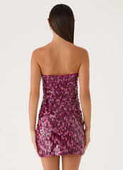 Seliora Sequin Mini Dress Plum