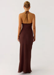 Harlyn Halter Maxi Dress Chocolate