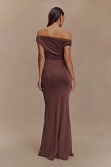 Kinsley Slinky Maxi Dress With Hardware Chocolate