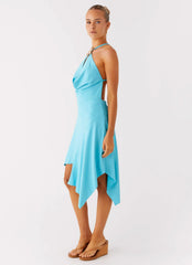 Salt Kiss Midi Dress Turquoise
