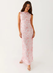 Moorey High Neck Maxi Dress Pink