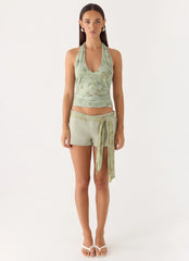 Talk Too Much Halter Top Wispy Fern