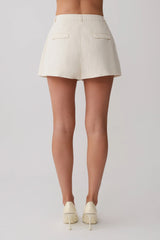 Alina Pintuck Cotton Shorts Stripe