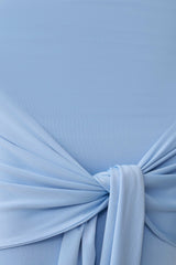 Maiara Shortsleeve Slinky Tie Maxi Dress Sea Blue