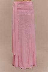 Arna Mesh Maxi Skirt Candy Pink