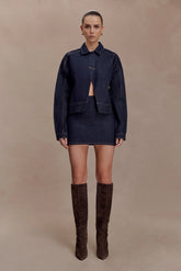 Ellie Denim Mini Skirt Washed Indigo Blue
