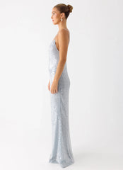 Solo Sequin Maxi Dress Misty Blue