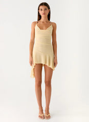 Spiced Sunset Mini Dress Baby Yellow