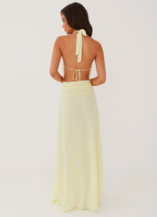 Elysia Chiffon Maxi Dress Lemon