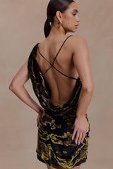 Ayana Cross Back Mini Dress Velvet Burnout