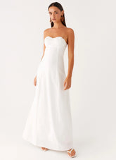 Tayla Linen Maxi Dress White