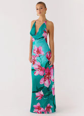 Yoon Beaded Cowl Maxi Dress Petal Reef