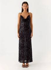 Mayim Sequin Maxi Dress Black