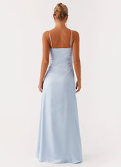 Aster Bloom Maxi Dress Blue