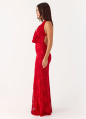 Mitchella Lace Maxi Dress Red