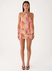 Solarae Mini Dress Botanic Cheetah