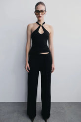 Ramona Modal Straight Leg Pant Black