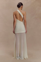 Vashti Cut Out Mesh Maxi Dress Ivory