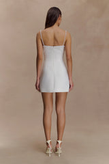 Kingsley Beaded Neckline Mini Dress Ivory