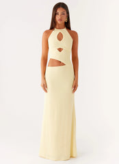 Lanah Cut Out Maxi Dress Yellow
