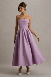 Annalise Lilac Bandeau Skater Midi Dress