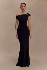 Kinsley Slinky Maxi Dress With Hardware Black