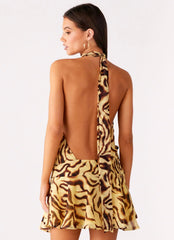 Zulla Backless Mini Dress Laguna Print