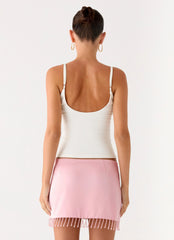 Heavenward Wrap Mini Skirt Pink