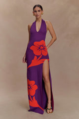 Stacy Knit Halter Maxi Dress Purple Red