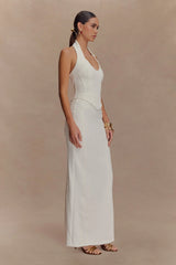 Alma High Waist Maxi Skirt White