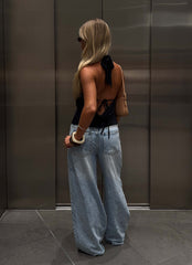 Timeless Wide Leg Jeans Bleached Blue