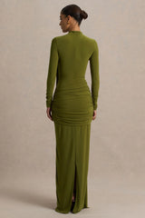 Melissa Olive Long Sleeve Wrap Maxi Dress With Draped Detailing