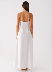 Madeleine Scoop Neck Maxi Dress Off White