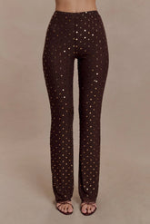 Jackie Diamante Straight Leg Pants Chocolate