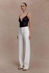 Maude Crepe Straight Leg Pants Ivory