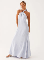 Golden Child Linen Maxi Dress Blue