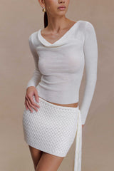Terrymae Crochet Mini Skirt White