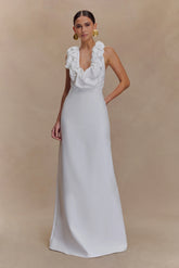 Carolyn Linen Bubble Maxi Dress White