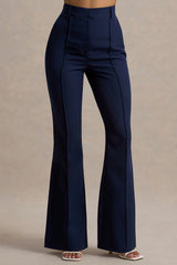 Jada Navy Tailored Flared Leg Trousers