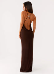 Game Player Maxi Dress Chocolate