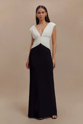 Monique Contrast Maxi Dress Black