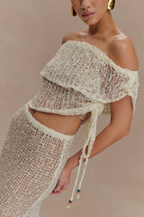 Cordelia Off Shoulder Knit Top Ivory