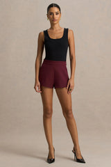 Lina Burgundy Tailored Shorts