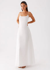 Madeleine Scoop Neck Maxi Dress Off White