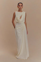 Oria Chiffon Maxi Dress Ivory