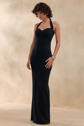 Robyn Black Sweetheart Neck Maxi Dress