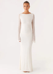 Ethereal Long Sleeve Maxi Dress Ivory