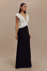 Monique Contrast Maxi Dress Black