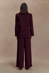 Arlo Wide Leg Suiting Trouser Mahogany